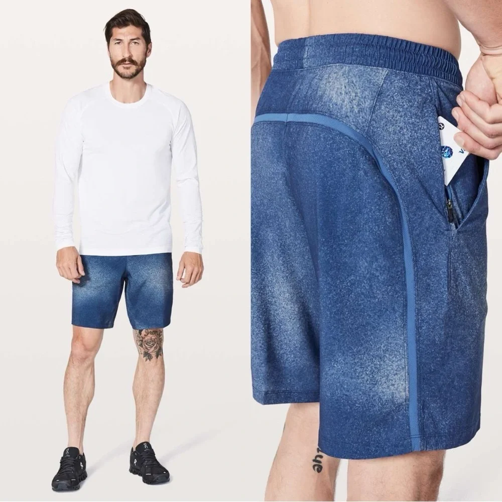 Lululemon Pace Breaker Short Linerless 9” in Ocean Spray Ice Grey Admiral Blue